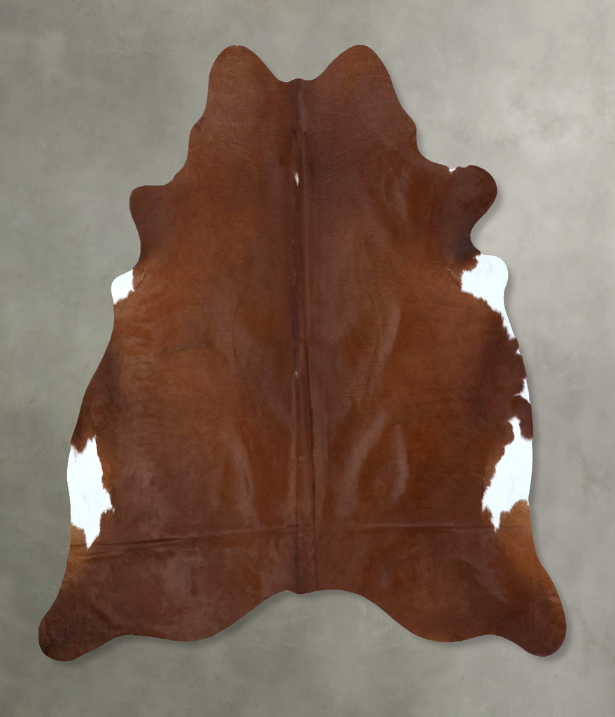 Solid Brown XX-Large Brazilian Cowhide Rug 7'3"H x 7'2"W #B20859 by Hudson Hides
