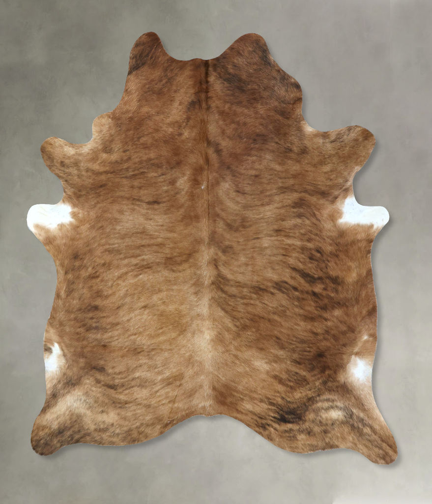 Medium Brindle X-Large Brazilian Cowhide Rug 7'11"H x 6'3"W #B20863 by Hudson Hides