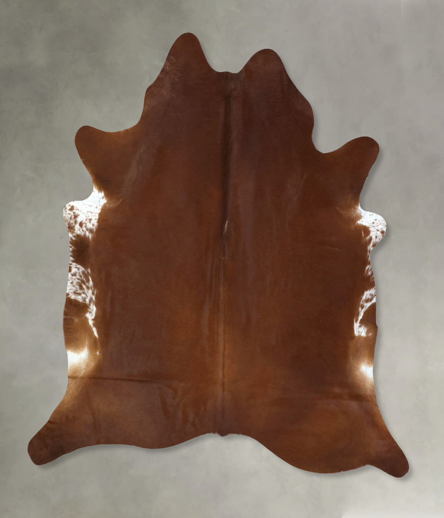 Solid Brown XX-Large Brazilian Cowhide Rug 8'3"H x 7'7"W #B20873 by Hudson Hides