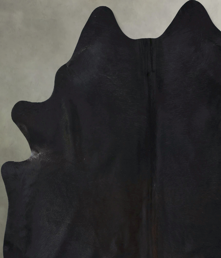 Solid Black XX-Large Brazilian Cowhide Rug 7'10"H x 6'9"W #B20874 by Hudson Hides