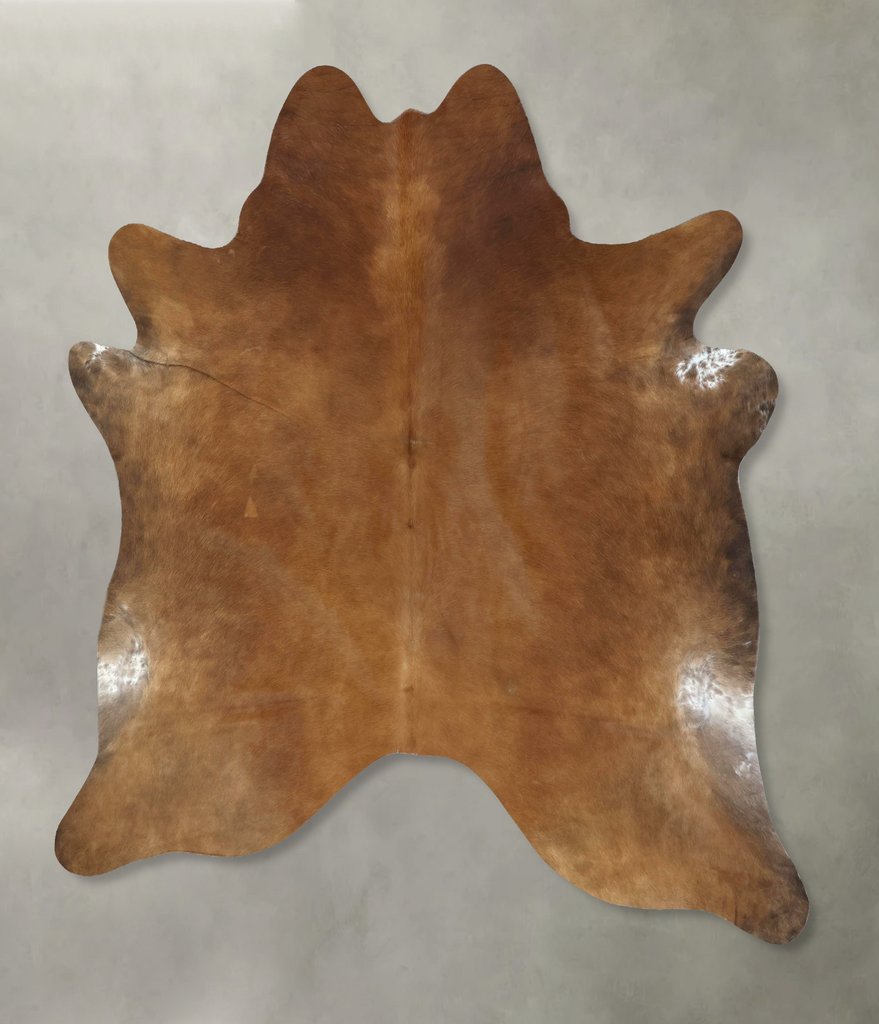Solid Brown XX-Large Brazilian Cowhide Rug 7'6"H x 7'2"W #B20875 by Hudson Hides