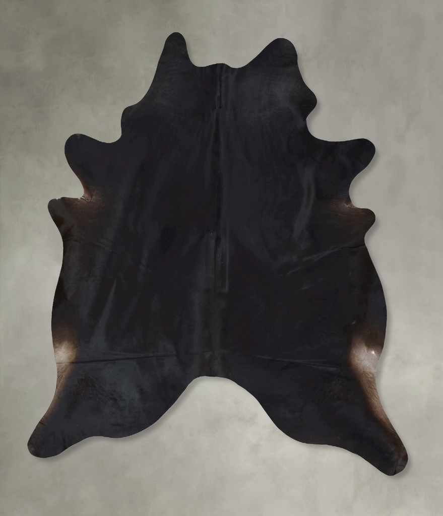 Solid Black XX-Large Brazilian Cowhide Rug 8'2"H x 6'9"W #B20879 by Hudson Hides