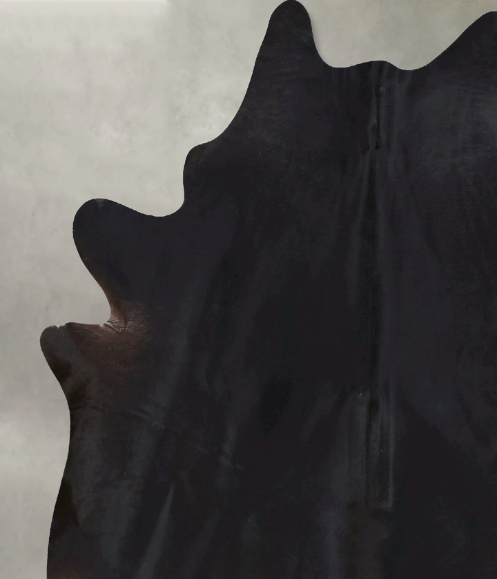 Solid Black XX-Large Brazilian Cowhide Rug 8'2"H x 6'9"W #B20879 by Hudson Hides