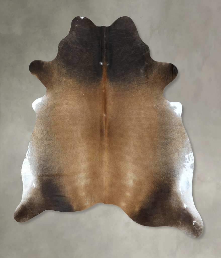 Grey with Beige XX-Large Brazilian Cowhide Rug 7'9"H x 6'7"W #B20882 by Hudson Hides