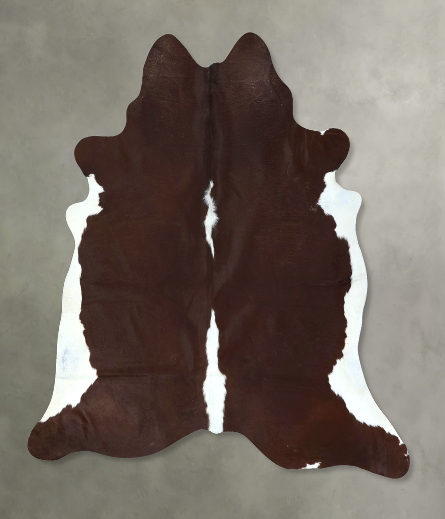 Brown and White Regular XX-Large Brazilian Cowhide Rug 7'5"H x 7'5"W #B20885 by Hudson Hides