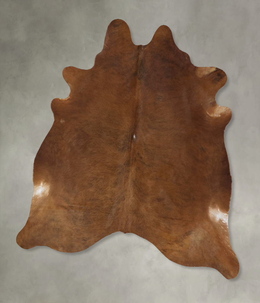 Solid Brown XX-Large Brazilian Cowhide Rug 8'1"H x 7'0"W #B20891 by Hudson Hides