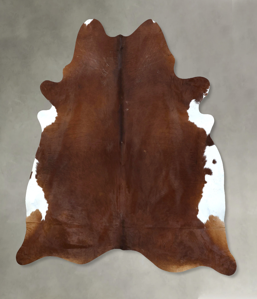 Brown and White Regular XX-Large Brazilian Cowhide Rug 8'4"H x 7'3"W #B20895 by Hudson Hides