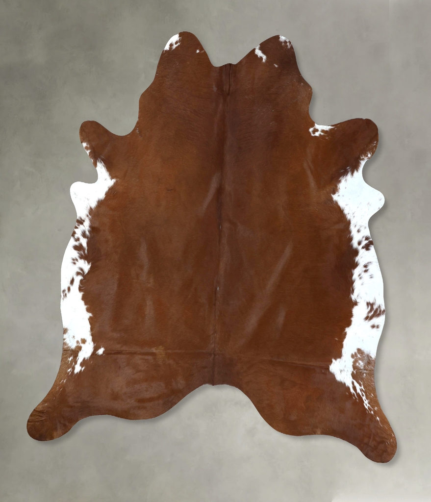 Brown and White Regular XX-Large Brazilian Cowhide Rug 8'4"H x 6'11"W #B20900 by Hudson Hides