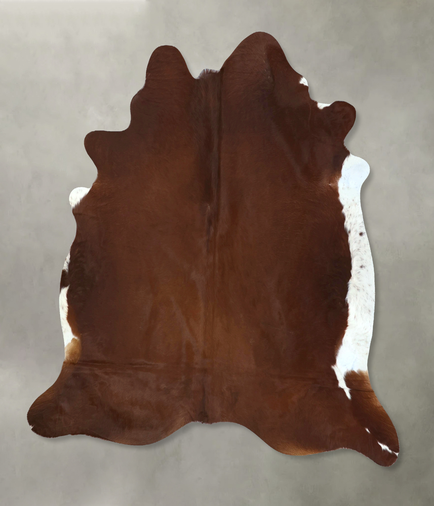 Brown and White Regular XX-Large Brazilian Cowhide Rug 7'4"H x 7'0"W #B20903 by Hudson Hides