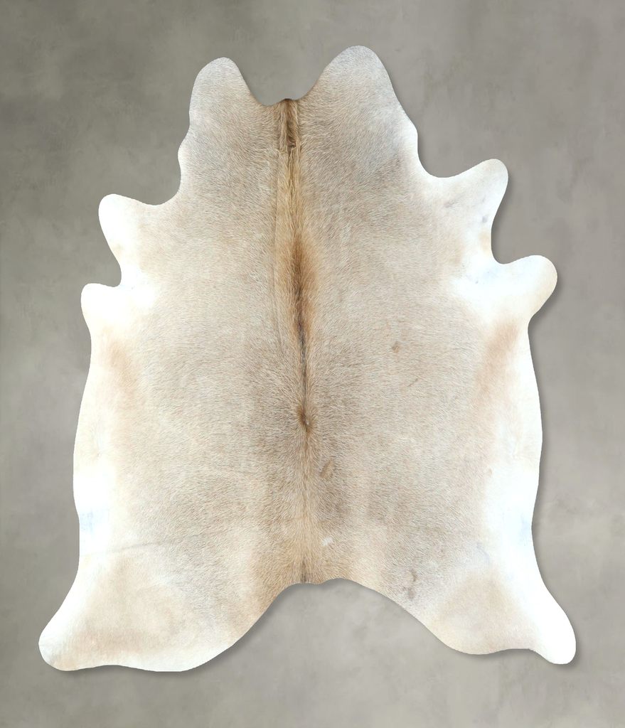 Grey with Beige X-Large Brazilian Cowhide Rug 7'3"H x 6'10"W #B20910 by Hudson Hides