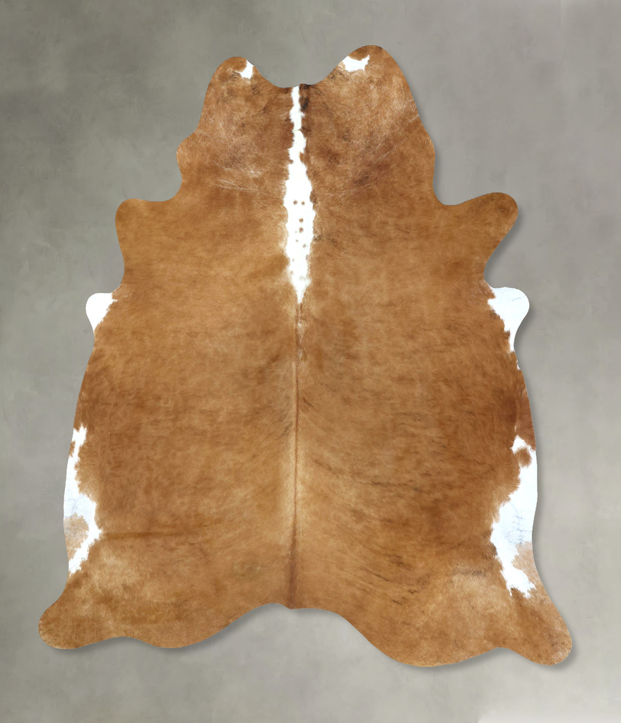 Brown and White Regular XX-Large Brazilian Cowhide Rug 7'6"H x 6'8"W #B20913 by Hudson Hides