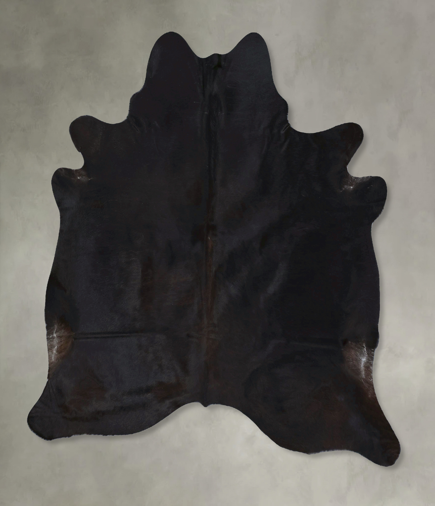 Solid Black X-Large Brazilian Cowhide Rug 7'5"H x 6'5"W #B20914 by Hudson Hides