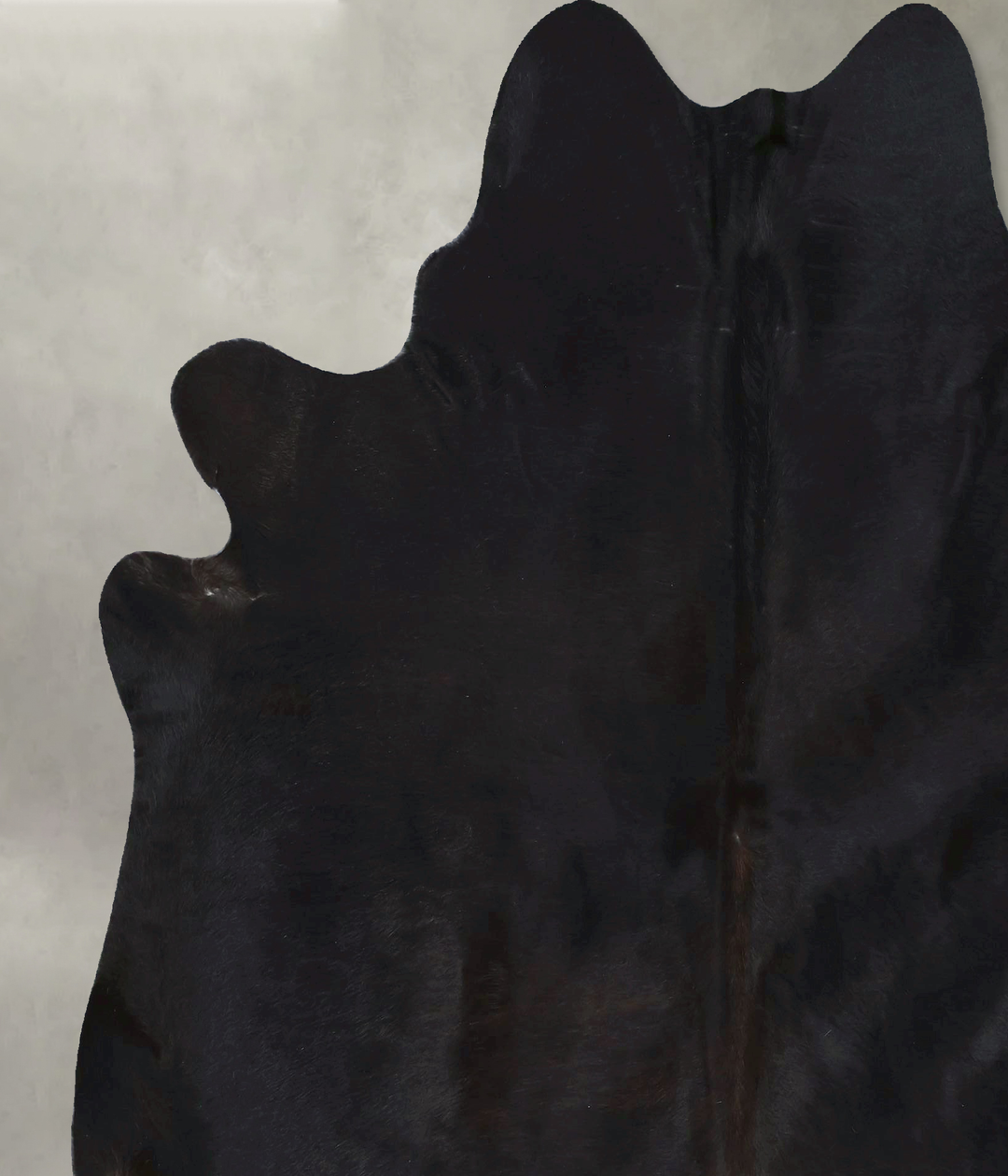 Solid Black X-Large Brazilian Cowhide Rug 7'5"H x 6'5"W #B20914 by Hud