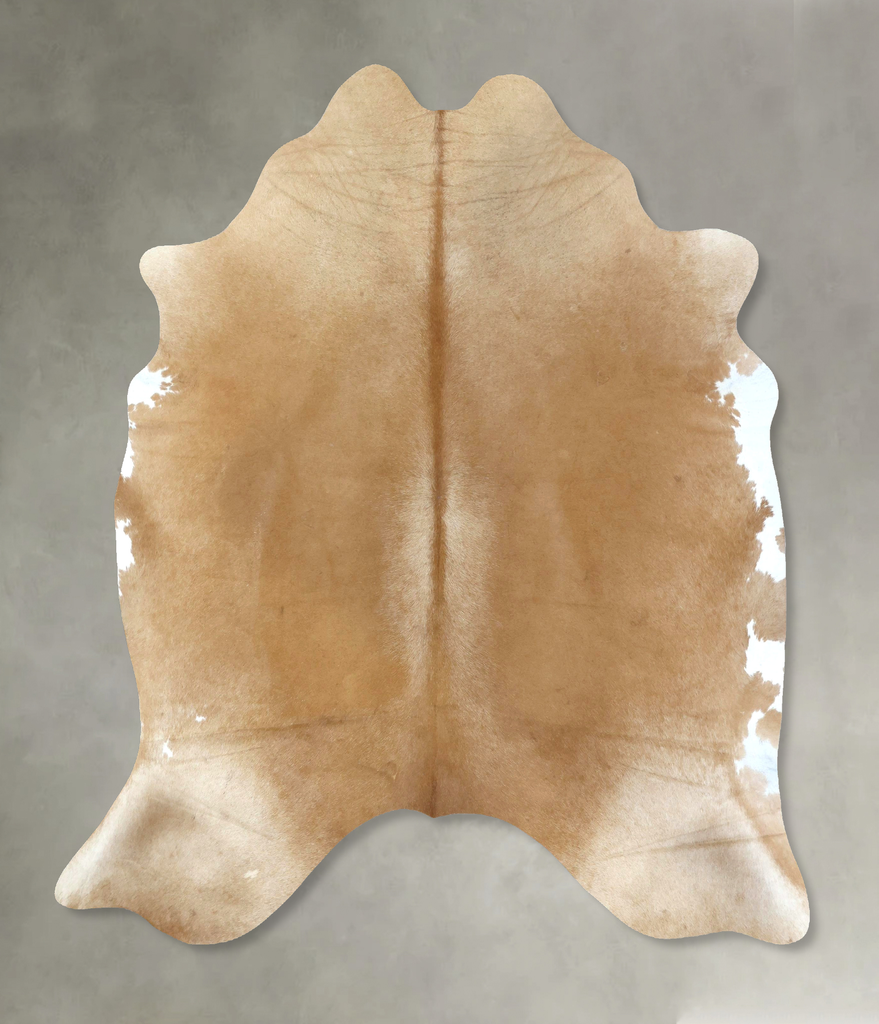 Beige X-Large Brazilian Cowhide Rug 7'1"H x 6'3"W #B20922 by Hudson Hides