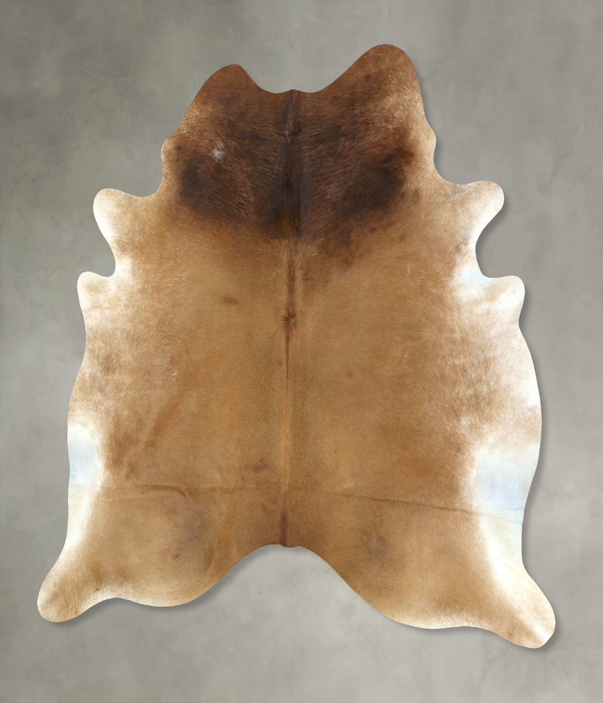 Beige XX-Large Brazilian Cowhide Rug 7'8"H x 6'9"W #B20923 by Hudson Hides