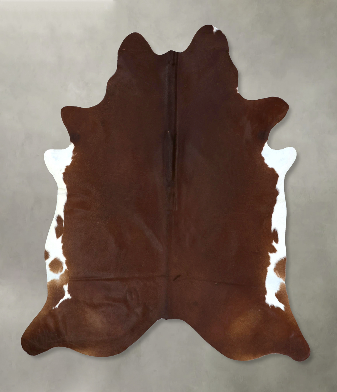 Brown and White Regular XX-Large Brazilian Cowhide Rug 7'11"H x 6'11"W