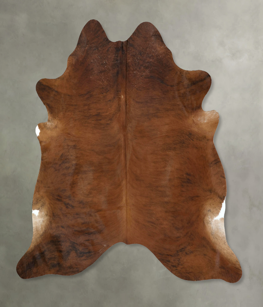 Medium Brindle X-Large Brazilian Cowhide Rug 7'2"H x 6'11"W #B20935 by Hudson Hides