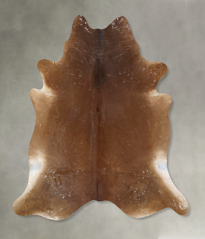 Solid Brown X-Large Brazilian Cowhide Rug 7'4"H x 6'9"W #B20937 by Hudson Hides