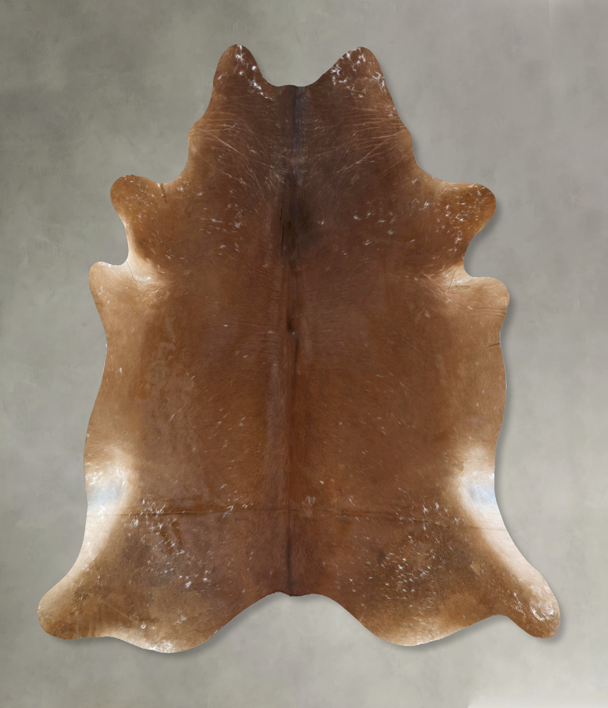 Solid Brown X-Large Brazilian Cowhide Rug 7'4"H x 6'9"W #B20937 by Hudson Hides