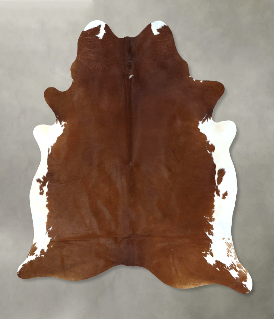 Brown and White Regular XX-Large Brazilian Cowhide Rug 8'3"H x 6'11"W #B20942 by Hudson Hides