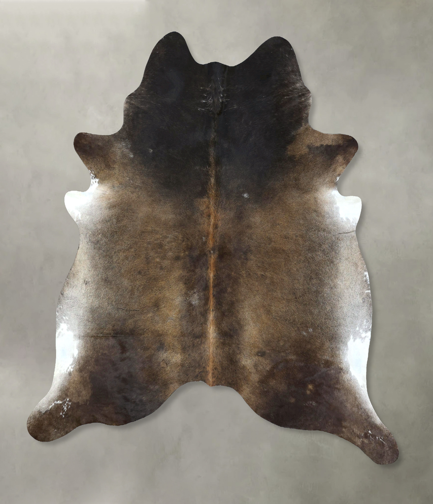 Grey with Beige XX-Large Brazilian Cowhide Rug 8'1"H x 6'10"W #B20954 by Hudson Hides