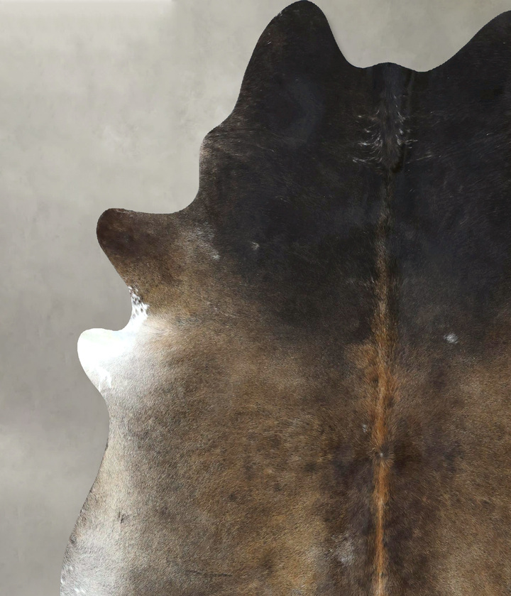 Grey with Beige XX-Large Brazilian Cowhide Rug 8'1"H x 6'10"W #B20954 by Hudson Hides