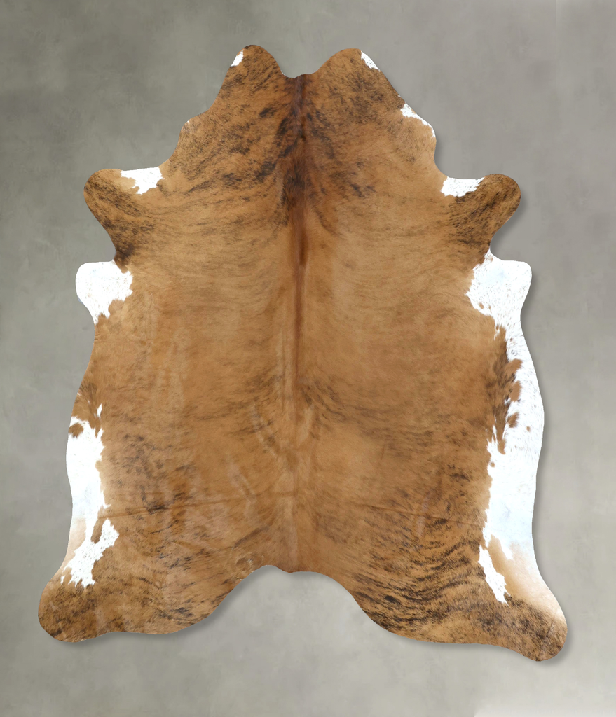 Medium Brindle X-Large Brazilian Cowhide Rug 7'5"H x 6'5"W #B20955 by Hudson Hides