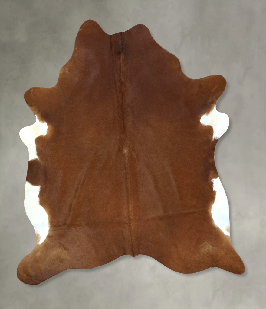 Solid Brown X-Large Brazilian Cowhide Rug 7'0"H x 6'4"W #B20960 by Hudson Hides