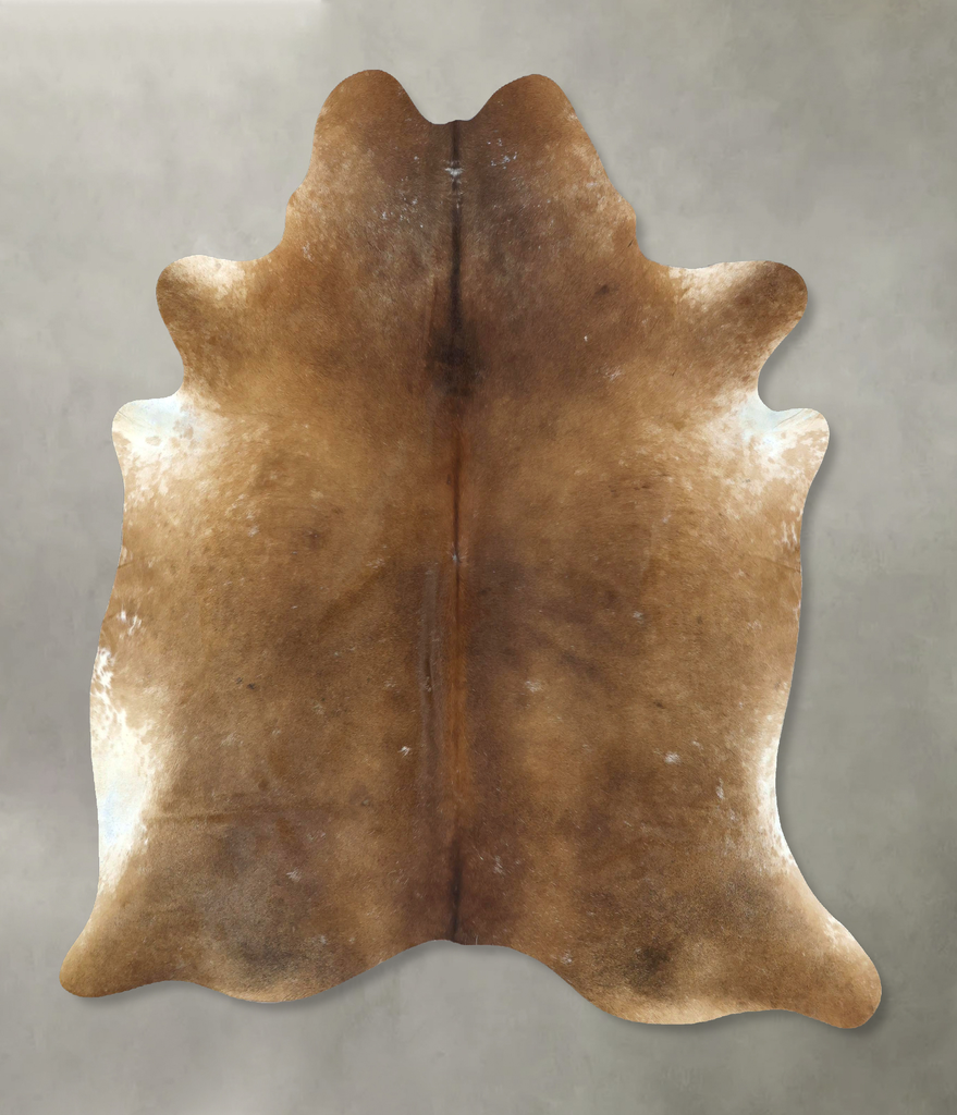 Light Caramel X-Large Brazilian Cowhide Rug 7'2"H x 6'1"W #B20969 by Hudson Hides