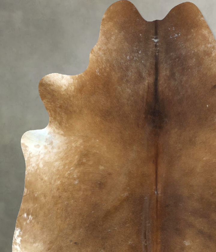 Light Caramel X-Large Brazilian Cowhide Rug 7'2"H x 6'1"W #B20969 by Hudson Hides