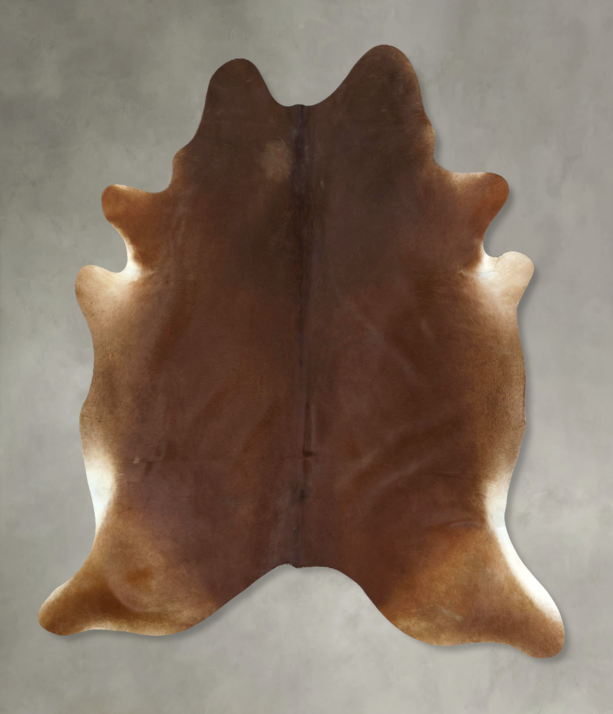 Solid Brown X-Large Brazilian Cowhide Rug 7'5"H x 6'7"W #B20970 by Hudson Hides