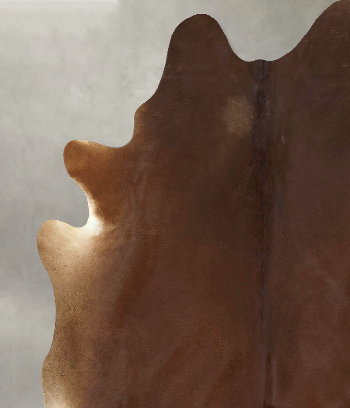 Solid Brown X-Large Brazilian Cowhide Rug 7'5"H x 6'7"W #B20970 by Hudson Hides