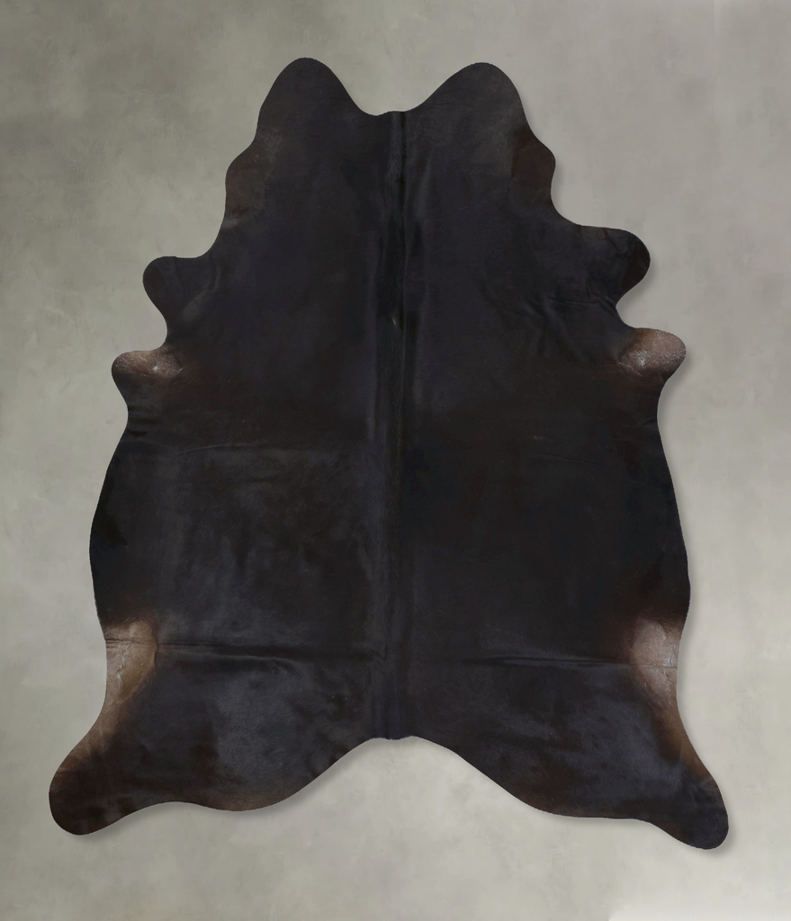 Solid Black XX-Large Brazilian Cowhide Rug 8'0"H x 6'6"W #B20980 by Hudson Hides
