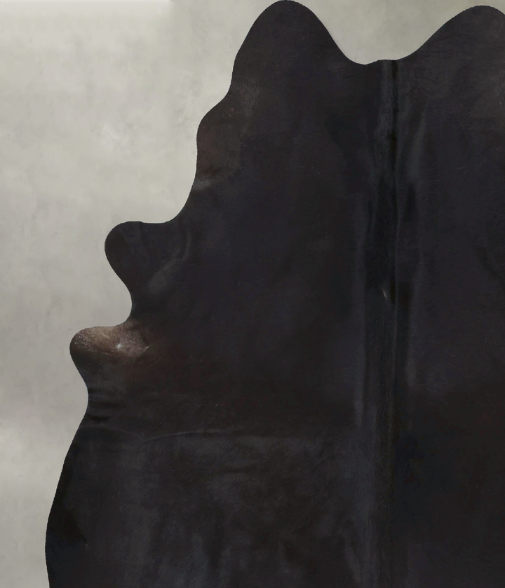 Solid Black XX-Large Brazilian Cowhide Rug 8'0"H x 6'6"W #B20980 by Hudson Hides