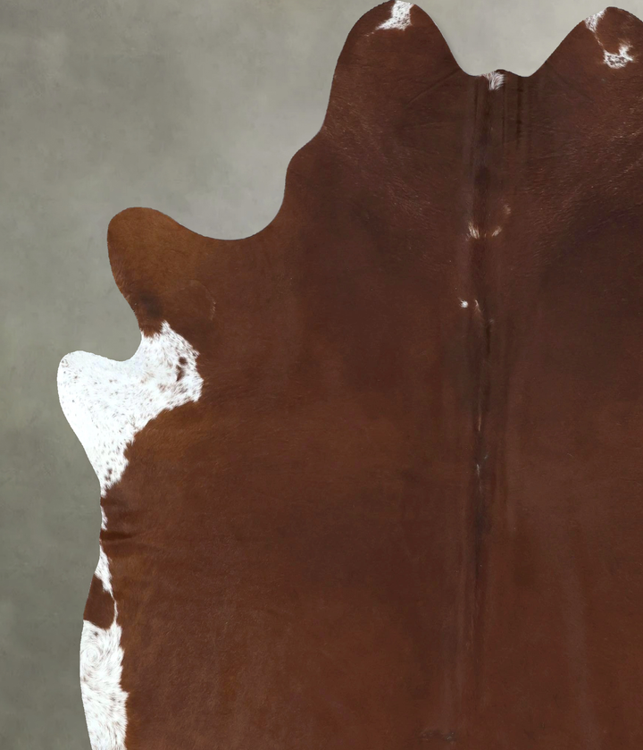 Brown and White Regular XX-Large Brazilian Cowhide Rug 7'9"H x 6'9"W #B20981 by Hudson Hides