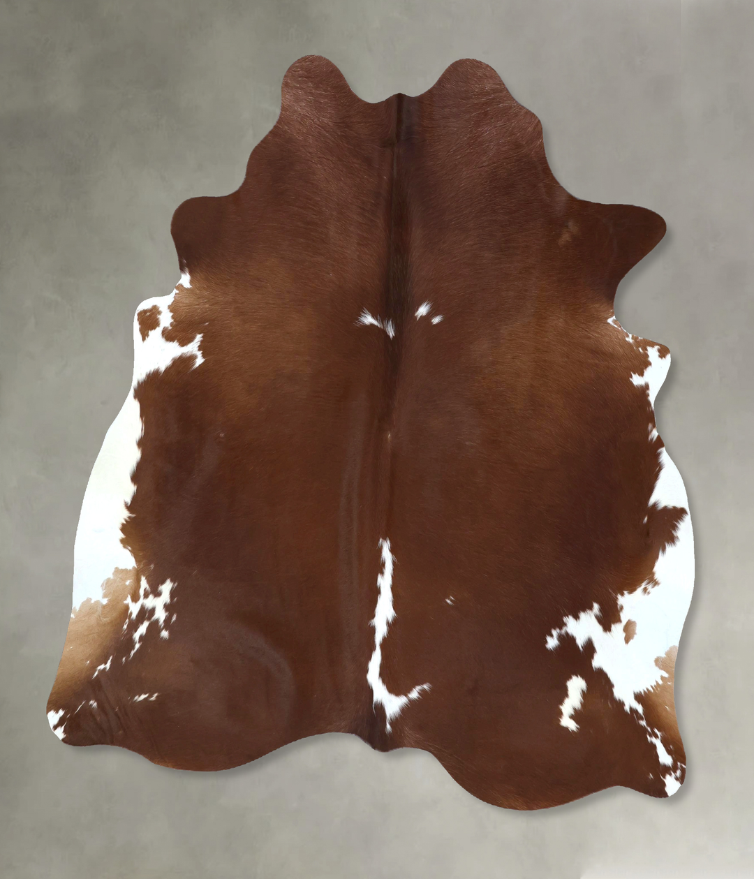 Brown and White Regular Large Brazilian Cowhide Rug 6'7"H x 6'0"W #B20