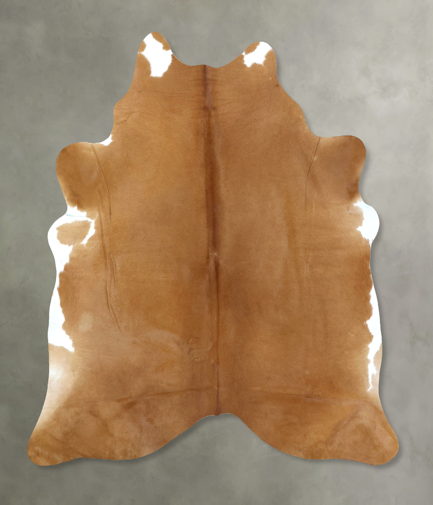 Beige X-Large Brazilian Cowhide Rug 7'3"H x 5'10"W #B20998 by Hudson Hides