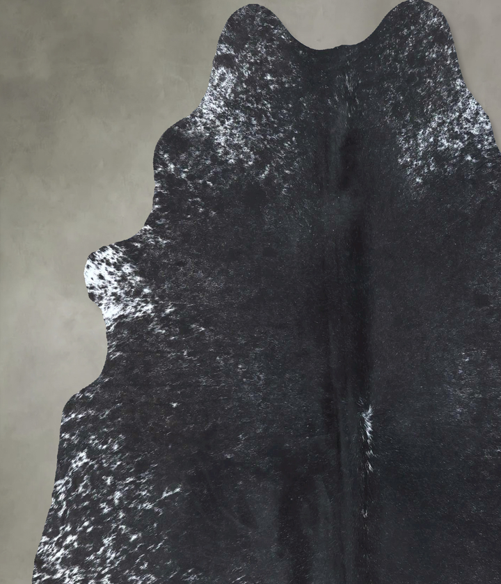 Salt and Pepper Black Large Brazilian Cowhide Rug 6'8"H x 5'7"W #B21009 by Hudson Hides