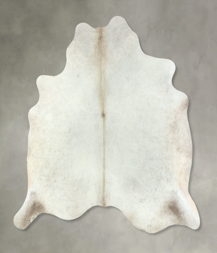 Ivory with Beige Large Brazilian Cowhide Rug 6'2"H x 5'11"W #B21020 by Hudson Hides