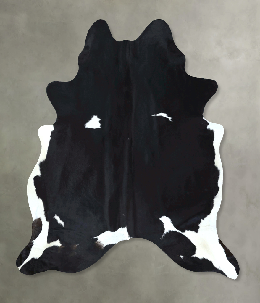 Black and White X-Large Brazilian Cowhide Rug 7'2"H x 6'4"W #B21027 by Hudson Hides