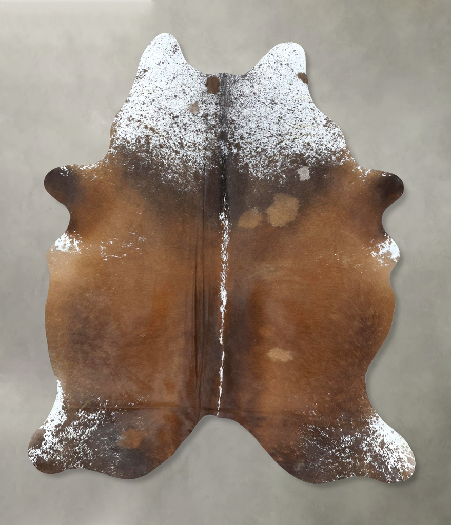 Salt and Pepper Brown Large Brazilian Cowhide Rug 6'11"H x 5'2"W #B21028 by Hudson Hides