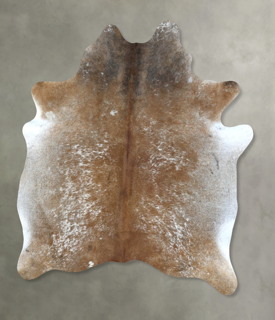 Salt and Pepper Brown X-Large Brazilian Cowhide Rug 7'0"H x 5'9"W #B21029 by Hudson Hides
