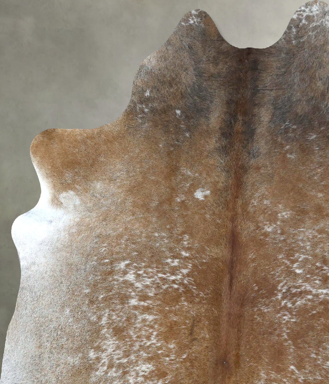 Salt and Pepper Brown X-Large Brazilian Cowhide Rug 7'0"H x 5'9"W #B21