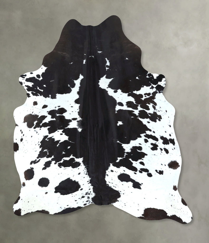 Black and White X-Large Brazilian Cowhide Rug 7'6"H x 5'6"W #B21033 by Hudson Hides