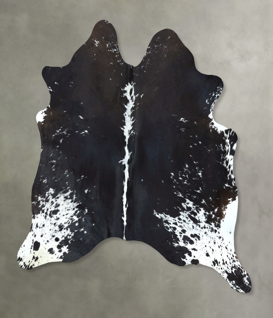 Salt and Pepper Black X-Large Brazilian Cowhide Rug 6'9"H x 6'3"W #B21034 by Hudson Hides