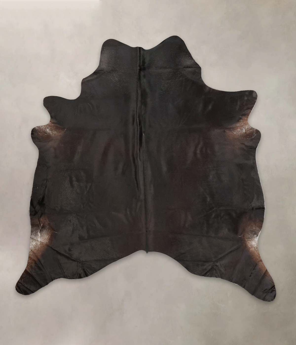 Solid Black Cowhide Rug #B2104