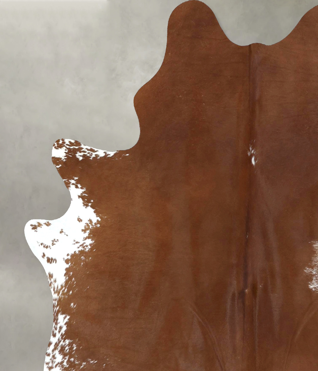Brown and White Regular X-Large Brazilian Cowhide Rug 7'7"H x 5'11"W #