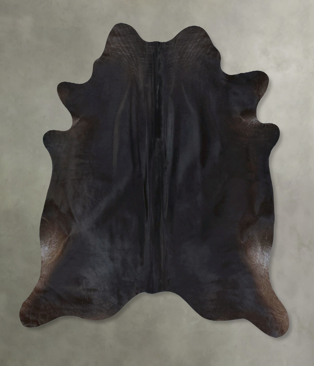 Solid Black X-Large Brazilian Cowhide Rug 6'11"H x 6'2"W #B21043 by Hu