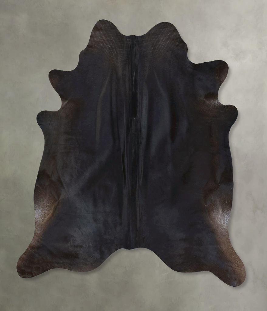 Solid Black X-Large Brazilian Cowhide Rug 6'11"H x 6'2"W #B21043 by Hudson Hides