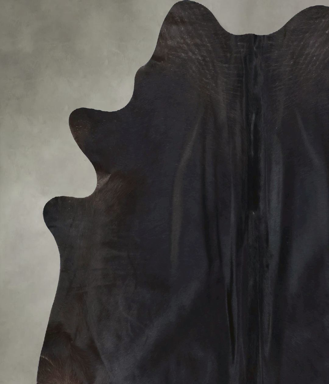 Solid Black X-Large Brazilian Cowhide Rug 6'11"H x 6'2"W #B21043 by Hu